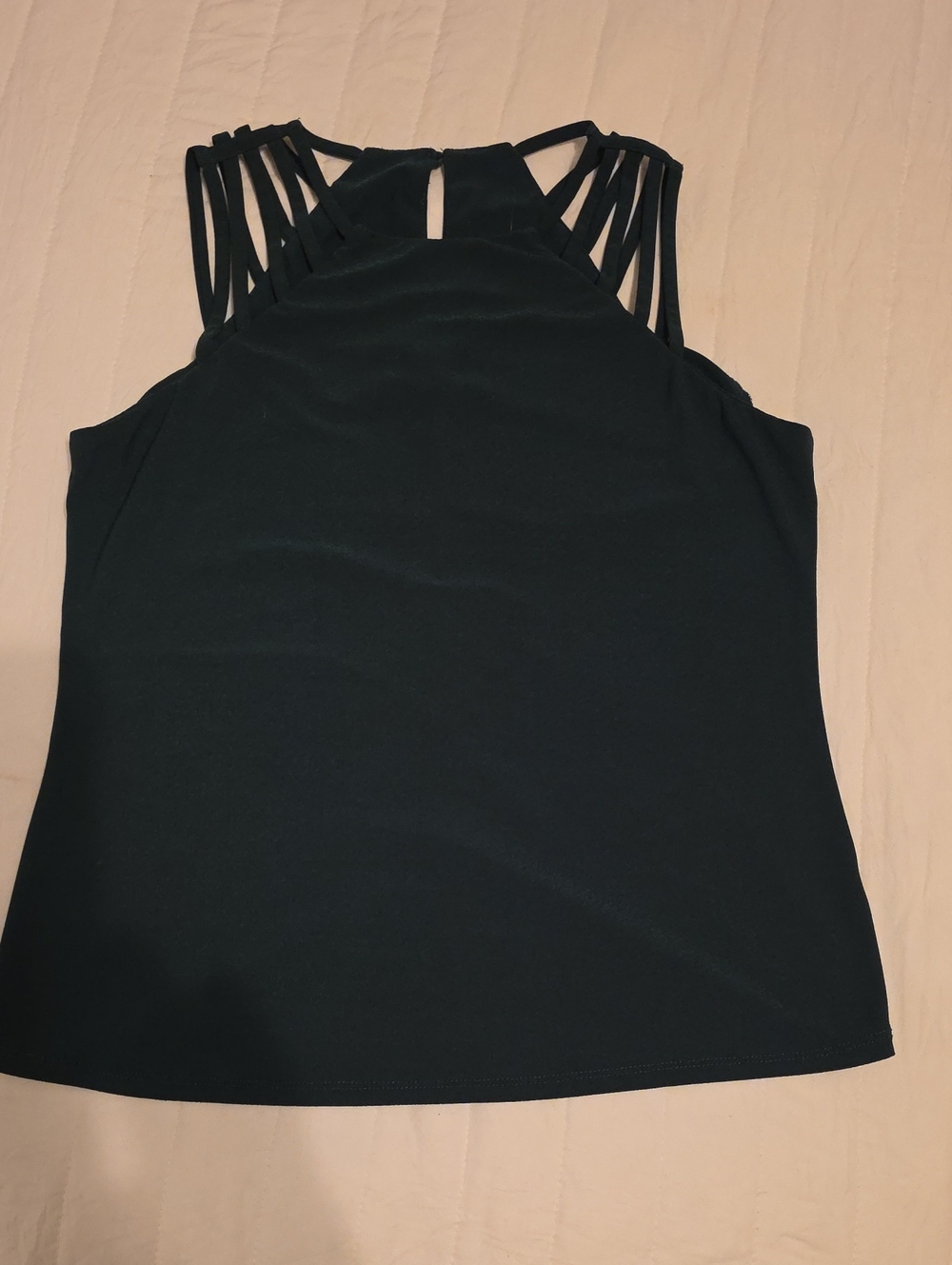 AUW Black Strappy Halter Tank Top